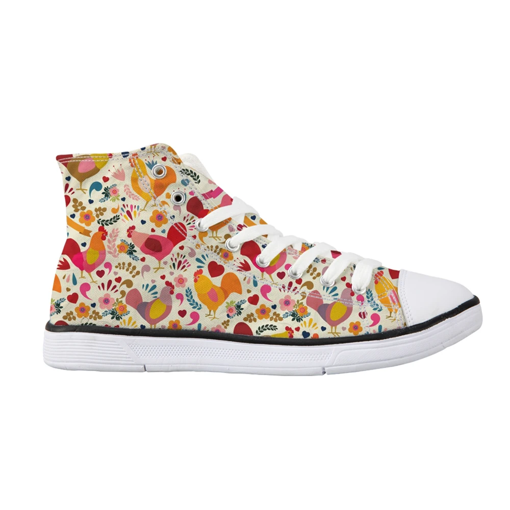 

Customized Adorable Chicken Printed Female Lace-up Vulcanize Shoes Flats Women's Sneakers Women Comfortable Canvas Shoes Woman