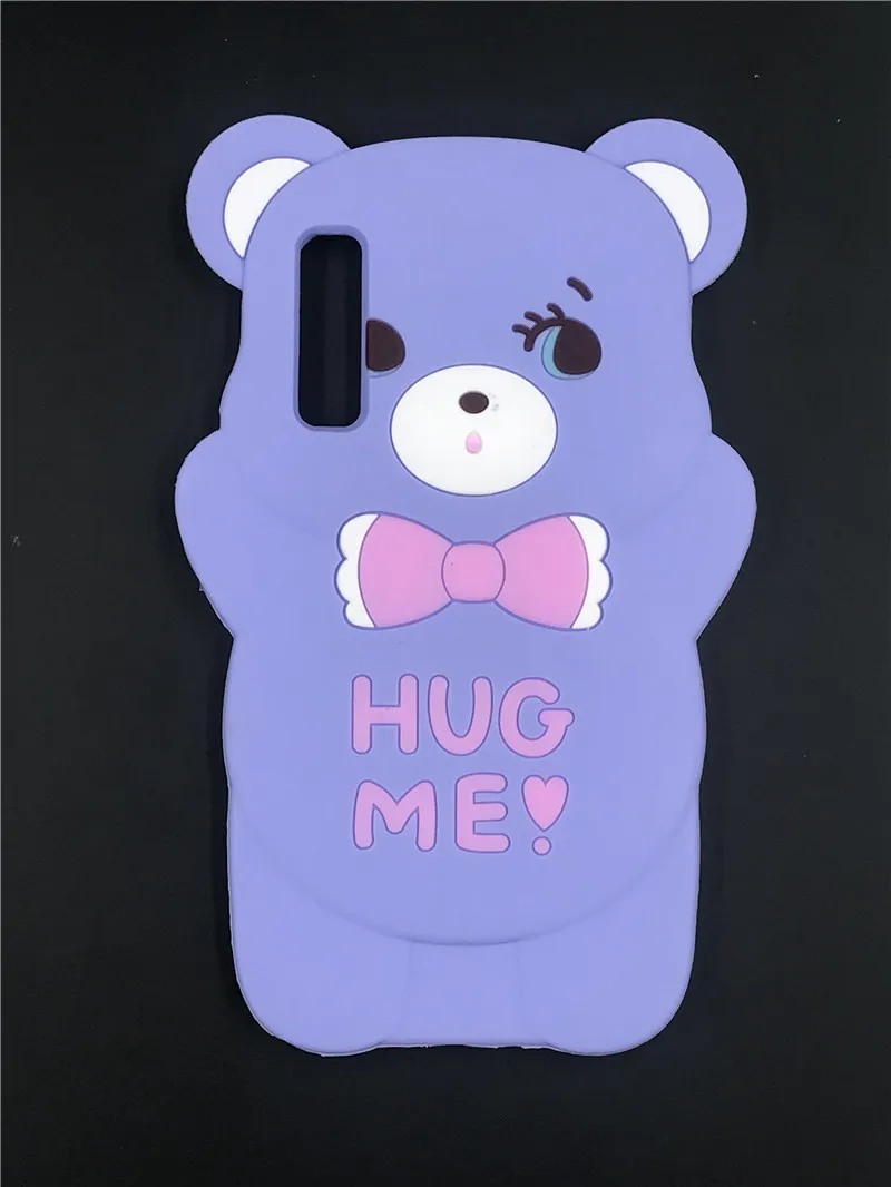 

3D Cartoon Kawaii Bow Tie Bear Soft silicone Phone Cover Case for Samsung Galaxy A7 A 7 2018 SM-A750F A750F A750 Phone case