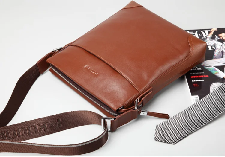 Brown Tasche P 2017 Schulter Kuone New Business Männer Fashion Casual tasche Crossbody Mannkurierbeutel Rindsleder Echtes Leder ffRxZw0