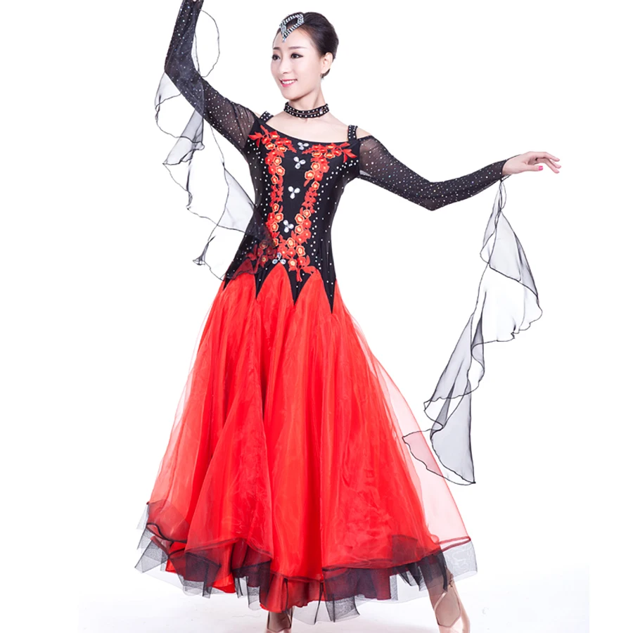 Ballroom Dance Competition Dresses Customsized Advanced Rhinestone Tassel Dress Women Waltz Professional Performance Costumes main image 0