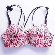 5 Colors Women Fashion Bow Leopard Push Up Intimates Lingerie Comfortable Seamless Adaijustable Bra Set Wire Free Underwear 221
