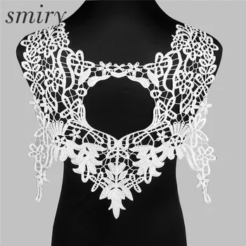 

smiry 1pc White & Black Embroidery Beautiful Hollow Out Back Lace Decoration Fabric for Sewing Supplies Crafts Clothers Decor