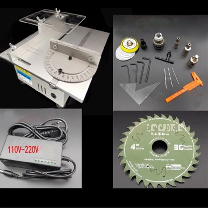 Многофункциональный мини стол ручной работы деревообрабатывающий токарный станок электрическая пила Высокая точность Настольная пила DC 24 В 7000 об/мин 100 Вт 1,5-10 мм