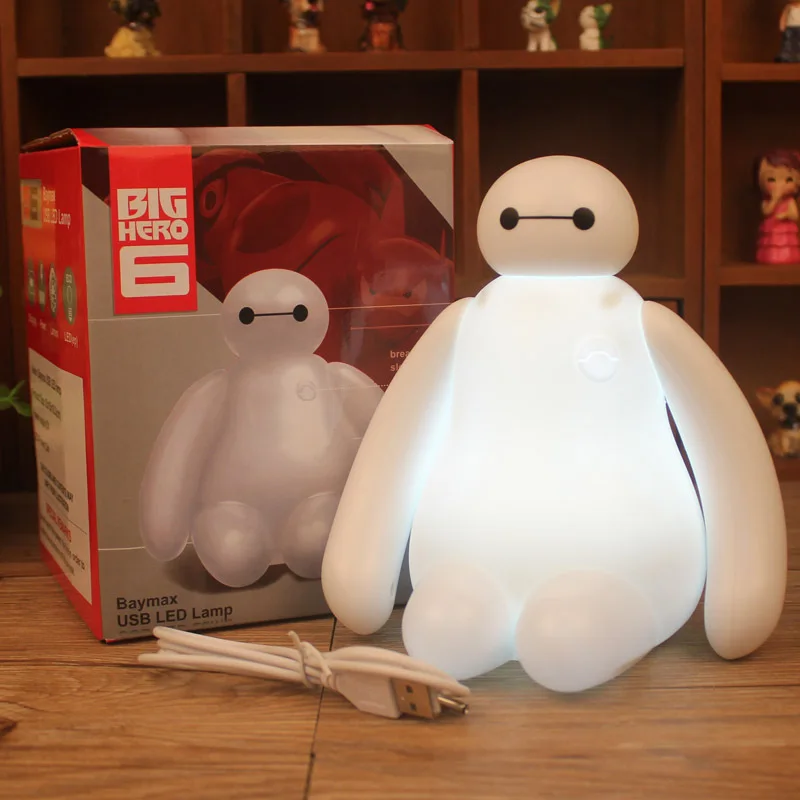 FENGLAIYI, герой 6, Baymax, милый, белый, RGB, перезаряжаемый, USB, светодиодный, Ночной светильник, для украшения дома, на день рождения/Рождество, подарки, лампа для детей