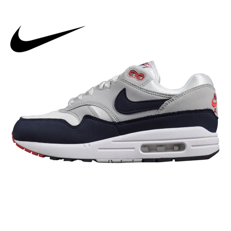 

Original Nike Air Max 1 Men's Running Shoes Black&Grey/Grey&Blue Shock-absorbing Non-slip Lightweight 908375 104 AH8145 102