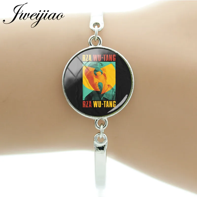 

JWEIJIAO Wu-Tang Clan Hiphop Rap band Bracelet Art Picture Glass Cabochon Charms Hand Chian Bangles Rock Jewelry WT08