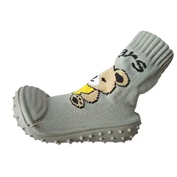 

Kids Socks For Baby Grey Bear Infant Toddler Non-skid Rubber Sole Socks baby Socks mr001