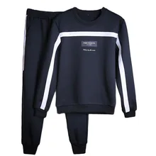 Vogue хороший Для мужчин спортивный костюм Весенняя мода o-образным вырезом с длинным рукавом Повседневное Мода спортивные костюм Для мужчин брендовая одежда наборы