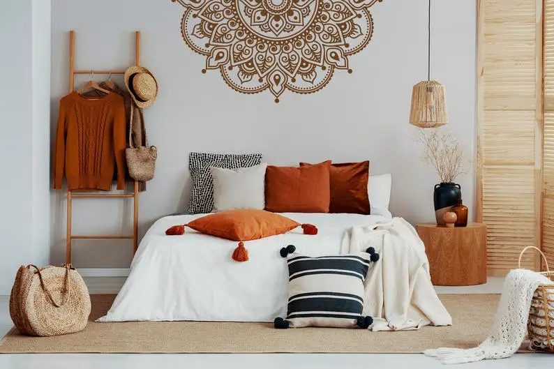 vinil quarto sala decalque boho mandala decoração