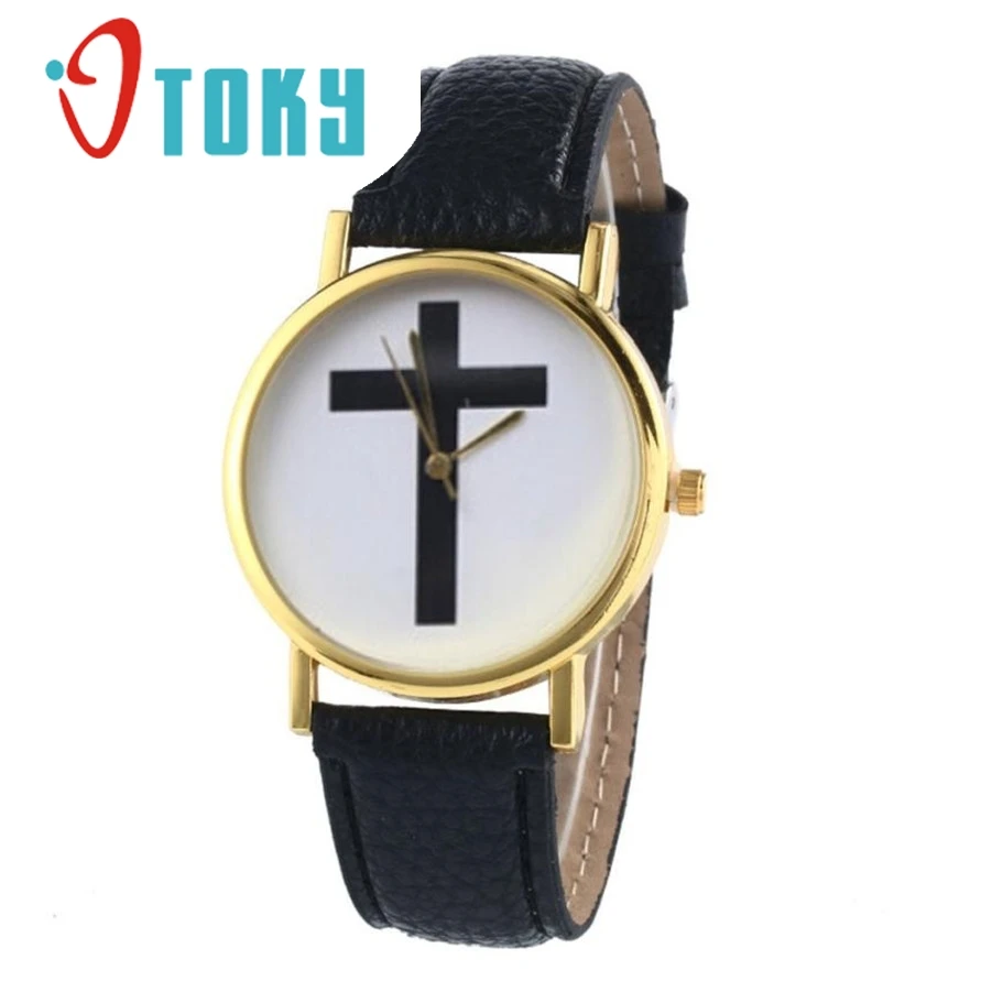 font b Watch b font OTOKY Willby Black Cross Pattern font b Watch b font