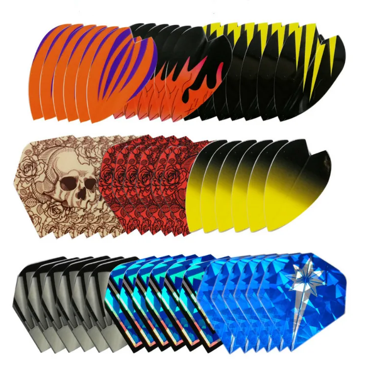 

Darts wing set four feathers flight 9 styles x 6 pieces total 54 pieces darts professional accesoires