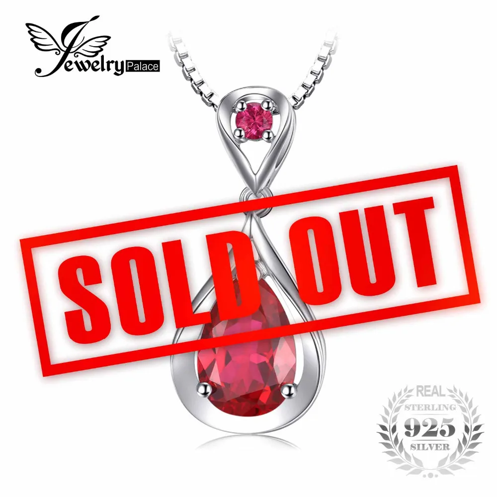 Jewelrypalace капли воды 4ct создан красный рубин кулон Юбилей 925 стерлингового серебра