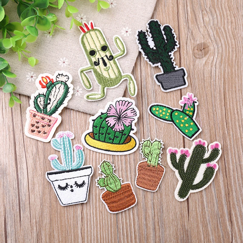 

Cactus Patch for Clothing Iron on Embroidered Sew Applique Cute Patch Fabric Badge Garment DIY Apparel Accessories