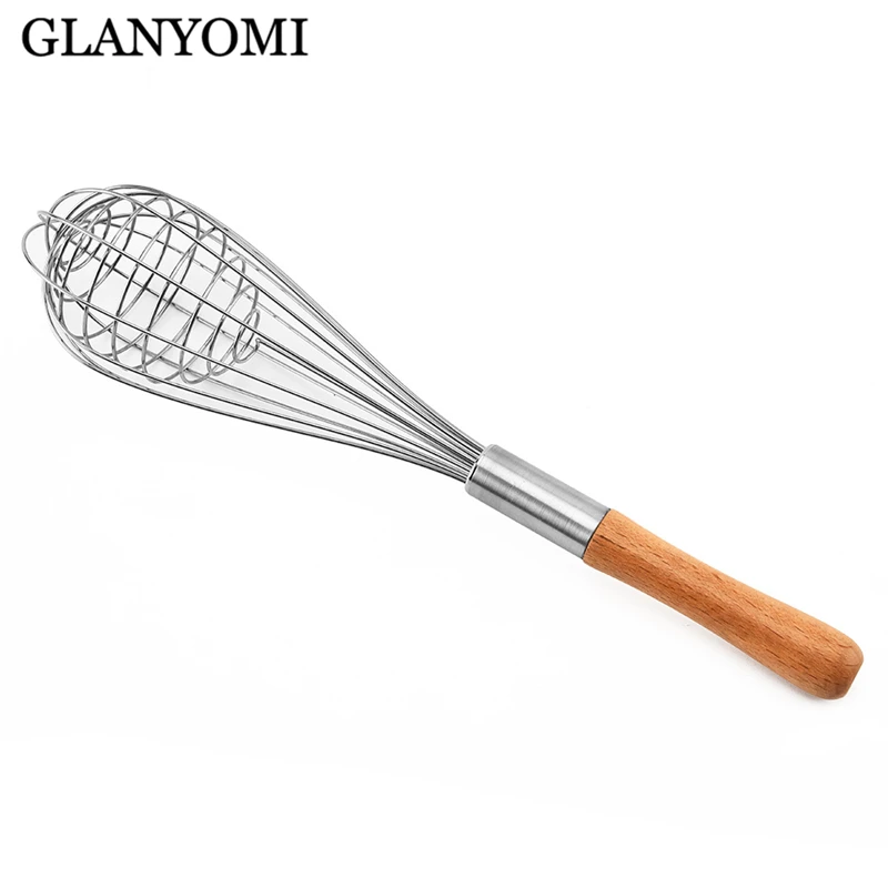 

Wood Handle Manual Egg Beaters Kitchen Tools Hand Egg Mixer Cooking Foamer Cook Blender Whisk Wire Egg Beater Tool