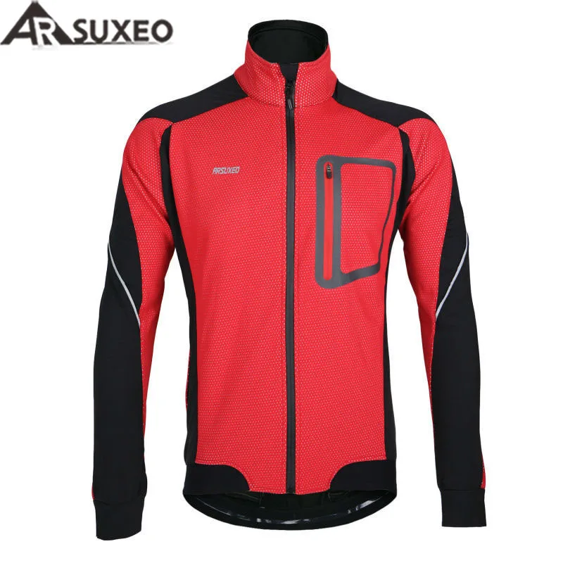 

ARSUXEO 2017 Winter Warm Up Thermal Cycling Jackets Men Bicycle Clothing Windproof Waterproof Bicycle Jacket MTB Bike Jacket