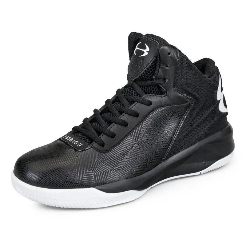 

New Arrival Men Rubber Leather Lace-up Dmx Rubber Cotton Fabric Thread Spring High Lifestyle Basketball Shoes