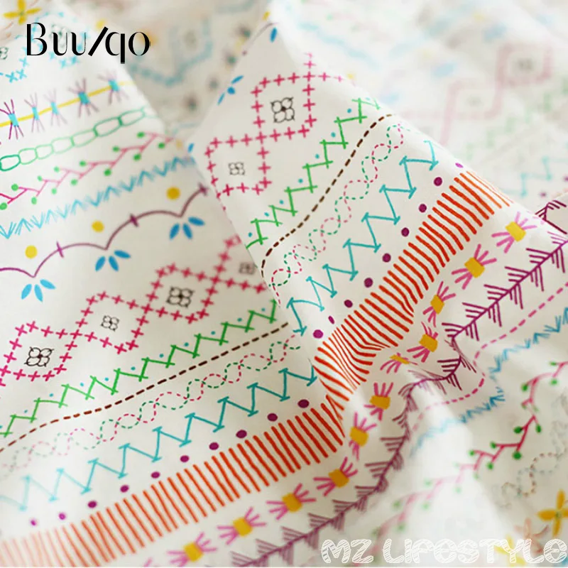 

Buulqo 100*160cm width Floral African Cotton Linen fabric by meter DIY Handmade Textile Sewing Bags Dress cotton fabric