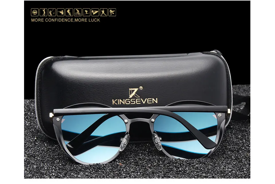 KINGSEVEN 2022 Women's Cat Eye Sunglasses Polarized Luxury Design