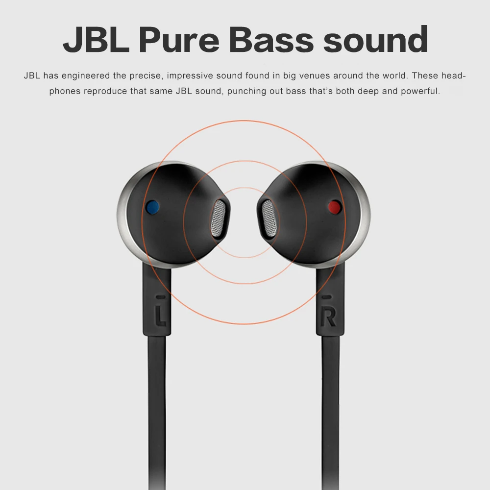 JBL T205 3,5 мм проводные наушники игровые музыкальные спортивные наушники с микрофоном для iPhone Android смартфонов наушники fone