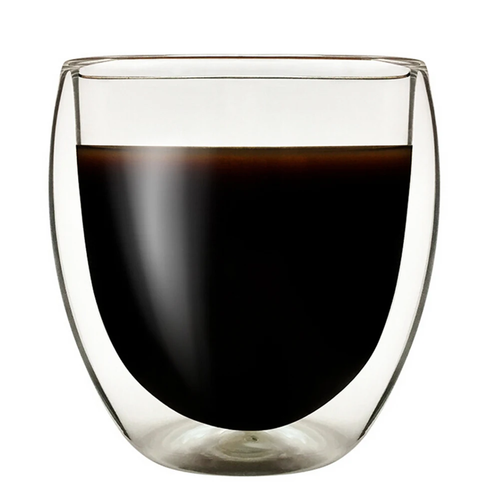 1 pcs 200 450ml Double walled Borosilicate Glass Heat ...