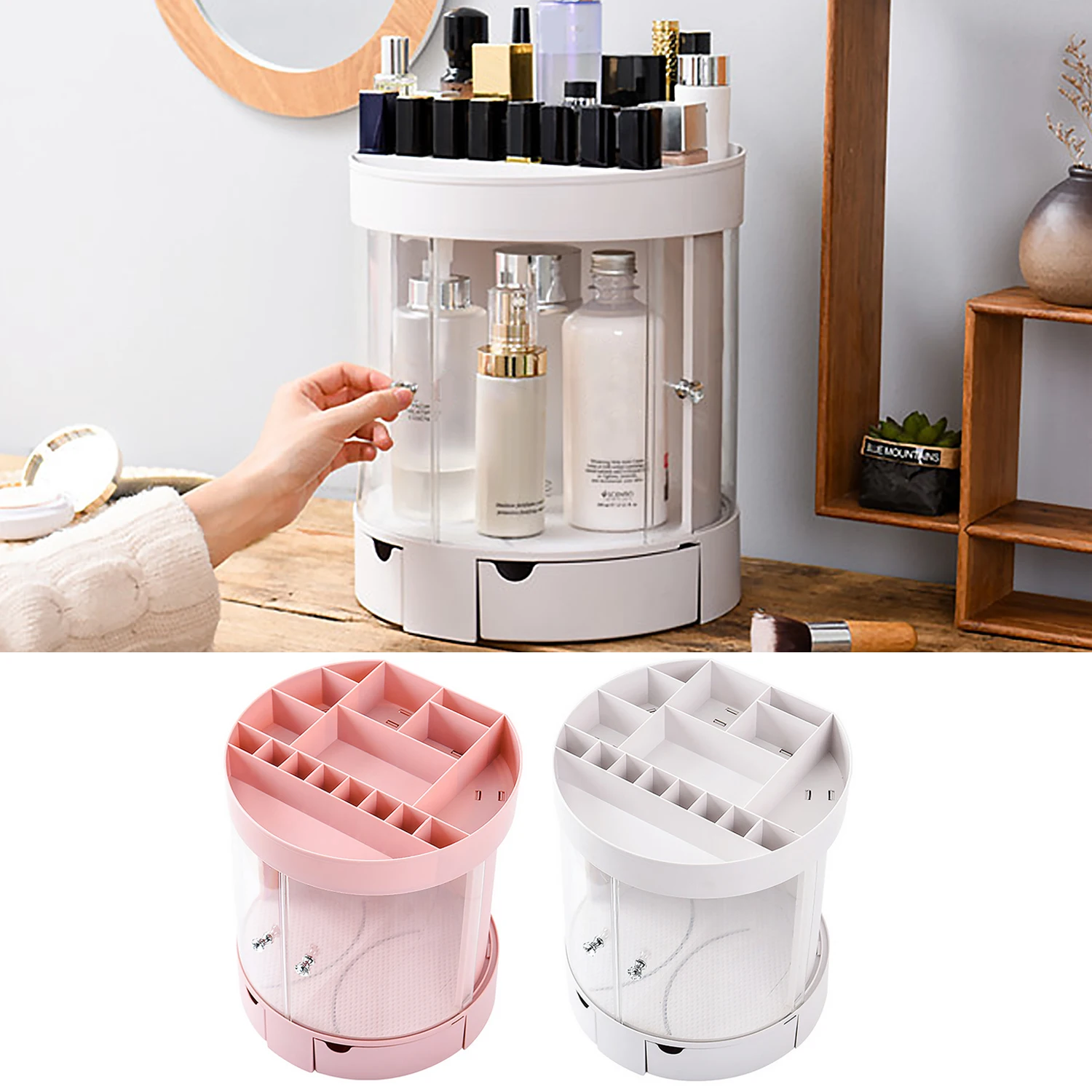 

3-layers Large Capacity Cosmetics Makeup Storage Box Organizer Container Home Apartment Bedroom Desktop Make up Storage Drawer