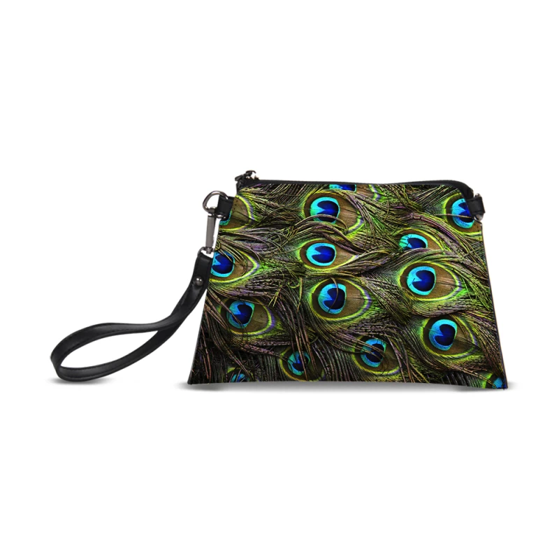 

Fashion Peacock Feathers Women Shell Shoulder Bags Small Luxury Leather Handbags Girls Messenger Day Clutches Sling Money Purse