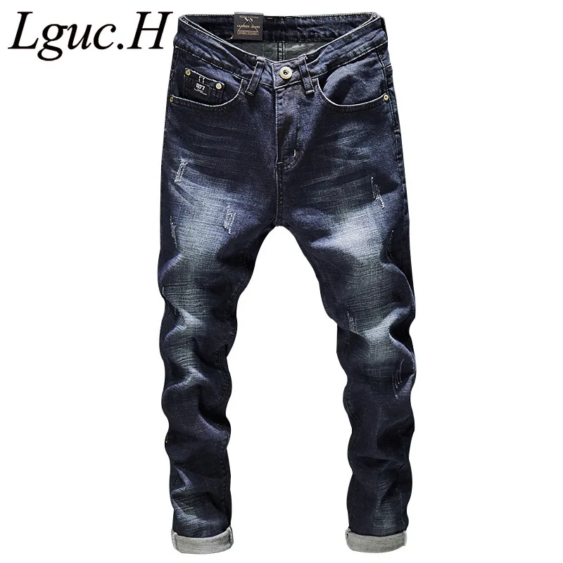 

Lguc.H Fashion Skinny Jeans Men 2019 Stretch Ripped Jeans for Men Plus Big Large Size Casual Trousers Autumn Winter Male Jean 38