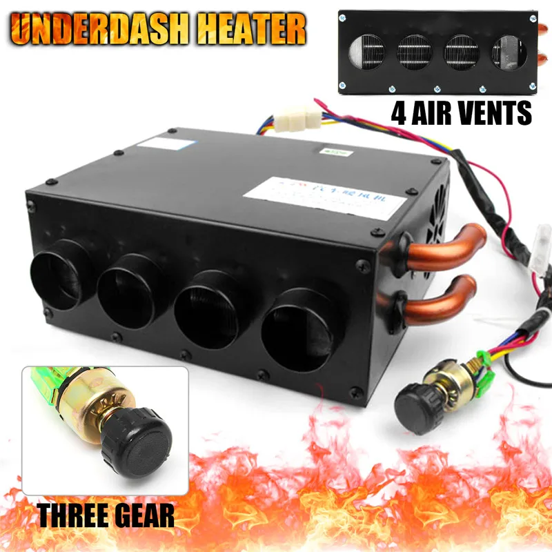

12V 4 Air vents Heater Under Dash for Car Bus Truck Universal heating Auto Heating Heater Defroster Demister Real-time heating