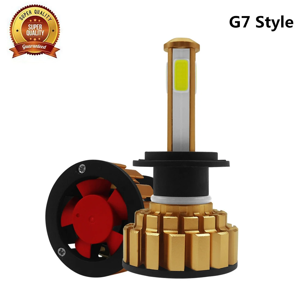 

G7 1/2PCS 80W 12000LM 6000K 12V H7 Led Headlight H11 Canbus Led H4 Auto 9005 9006 Error Free Decoder 4-side Bulbs 6000K