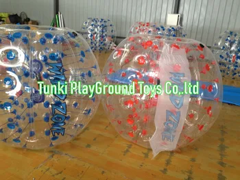 

Hot sale half color tpu inflatable human sized soccer bubble ball,loopy ball