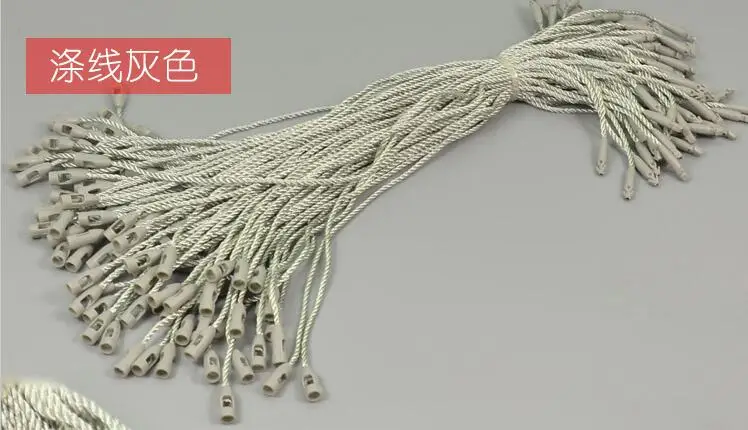 

in stock Good quality convenient use grey hang tag strings in apparel price seal bullet head loop cord for garment 1000pcs lot