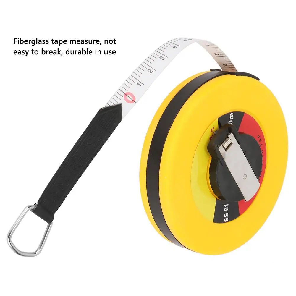 20M Tape Measure Soft Fibre Tape Non‑Slip,Hand Cranked Tape Measure Construction Site Measuring Ruler 