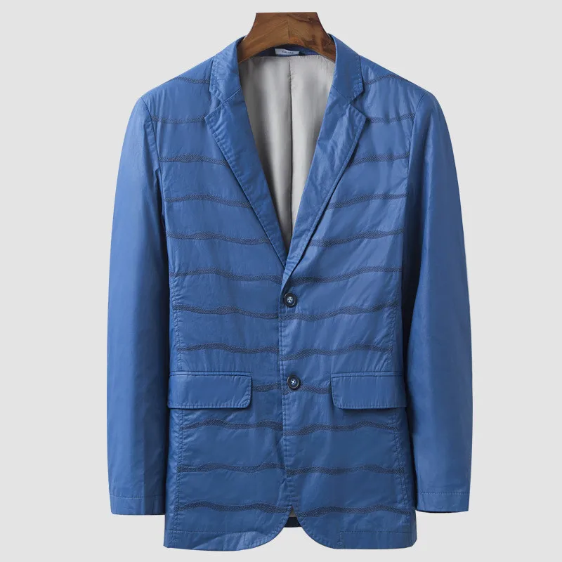 Top Brand Men's jacket Business Casual Slim Thin Fashion Stripe British style simple wild male fashion Coat clothing (7)