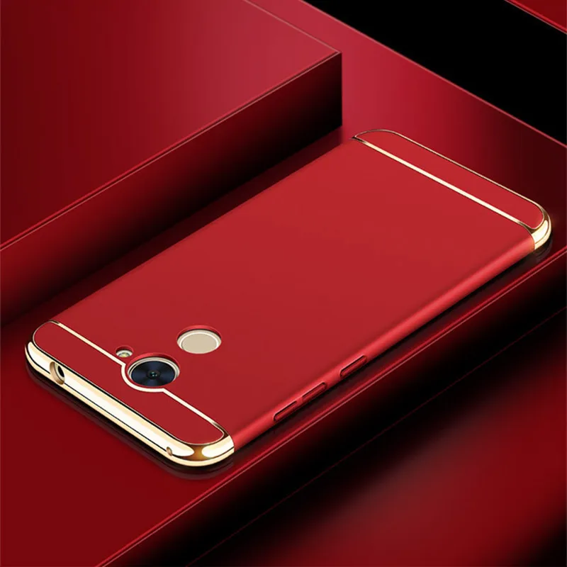 Huawei Y7 Prime чехол для телефона задняя крышка модный 3 в 1 позолоченный защитный чехол для huawei honor Y7 Твердый Чехол - Цвет: Красный