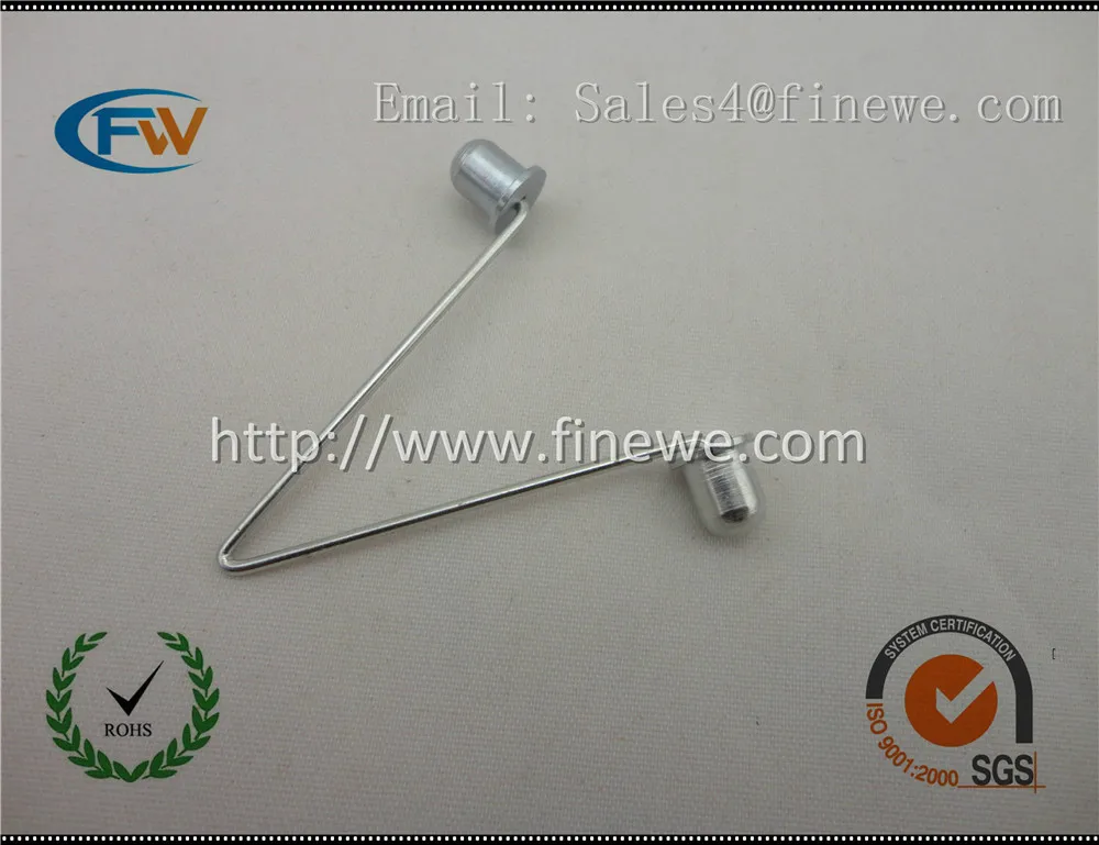 

Manufacture double head V spring clip with button on both end, Custom tube mounting clip