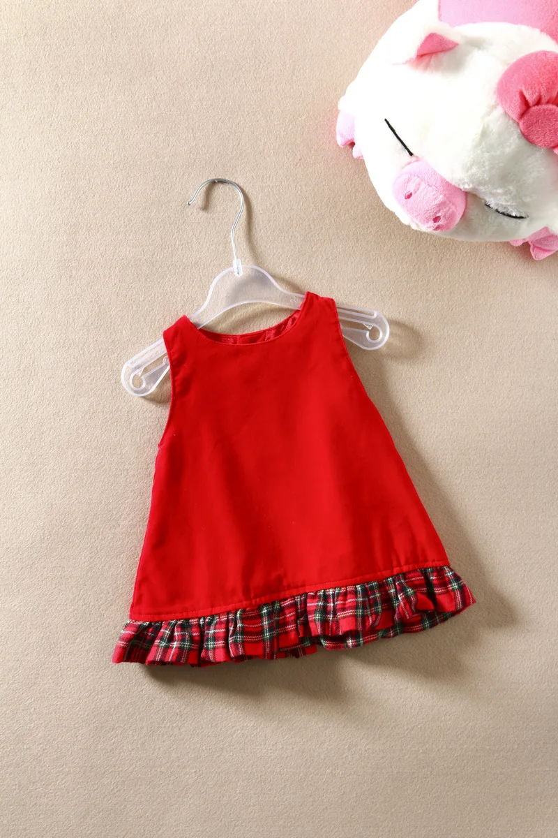 2015 New Born Baby Girl Sleeveless Dress, Princess Red Newborn Baby Girls Vest Baby Vest New