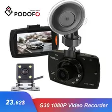 Podofo Автомобильный видеорегистратор с двумя объективами, двойная камера G30 1080 P, видео рекордер с камерой заднего вида, Автомобильный видеорегистратор, циклическая запись, видеокамера, видеорегистраторы