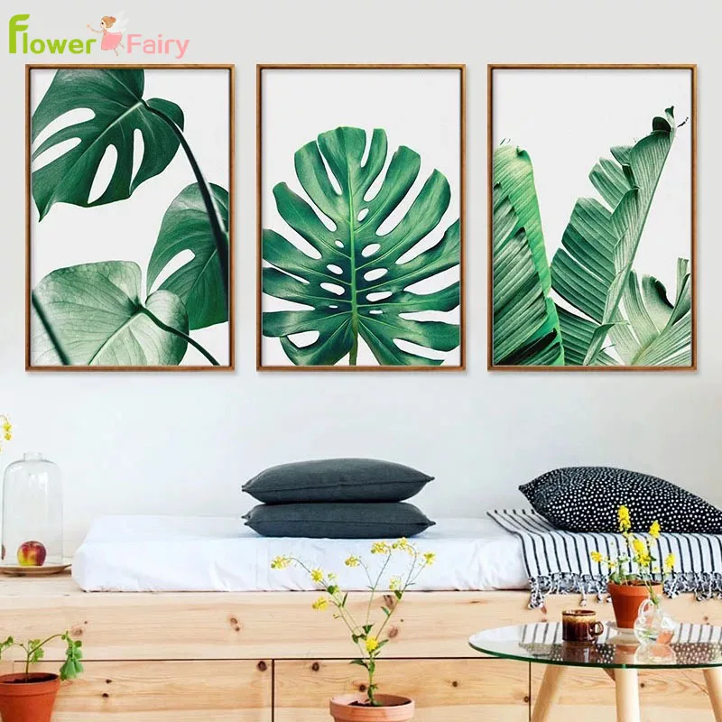 Green Turtle Leaves For Living Room Canvas Painting Nordic Poster Picture Posters Prints Wall Art Pictures Home Decor Unframed