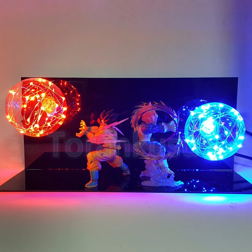 Dragon Ball Z фигурку Сон Гоку Vs Вегета Супер Saiyan Flash Мяч DIY дисплей игрушка Драконий жемчуг Гоку DBZ DIY152