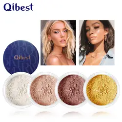 Qibest новая пудра для макияжа свободная стойкая пудра для лица контроль масла консилер водостойкий Минеральная Косметика для макияжа лица