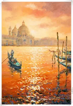 

Venice oil painting italian landscape oil painting on canvas hight Quality Hand-painted venice oil painting Venice Sunset