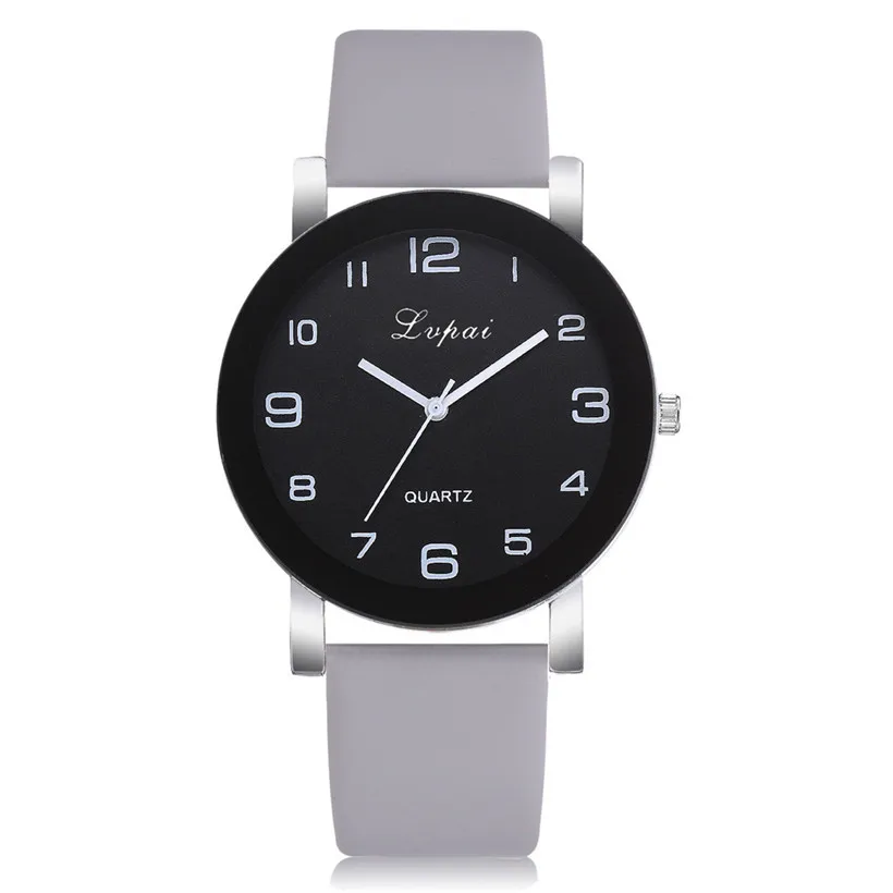 LVPAI женские часы модные роскошные женские кварцевые наручные часы Топ бренд кожаный ремешок часы женские часы Reloj - Цвет: Gray