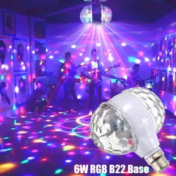B22 6 Вт Auta вращающийся Lampswide напряжение светодиодный сценический осветительный светильник RGB Вечерние огни красочные 2-Головные лампы DJ