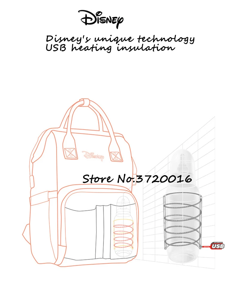 Дисней термоизоляционный пакет высокой емкости Детские бутылочки рюкзак уход за ребенком пеленки сумки Оксфорд изоляционные сумки ZT005