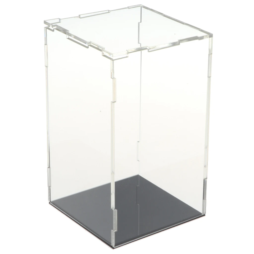 MagiDeal Clear Acrylic Display Box Dustproof Show Case with Black Base for Car Model Anime Figures