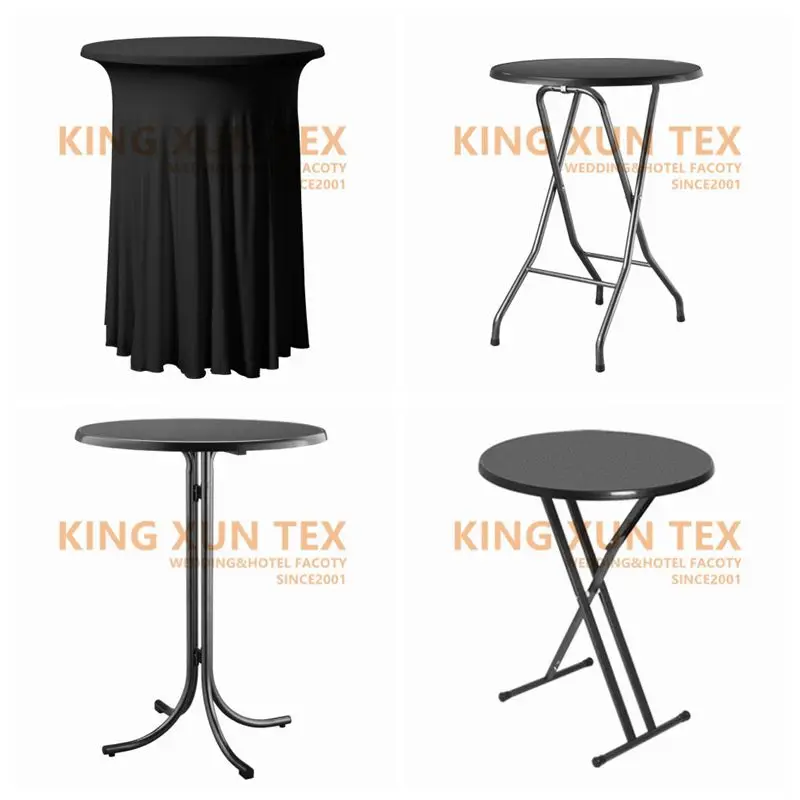

5pcs Ruffled Lycra Spandex Cocktail Table Cover Wedding Table Cloth Event Party Decoration