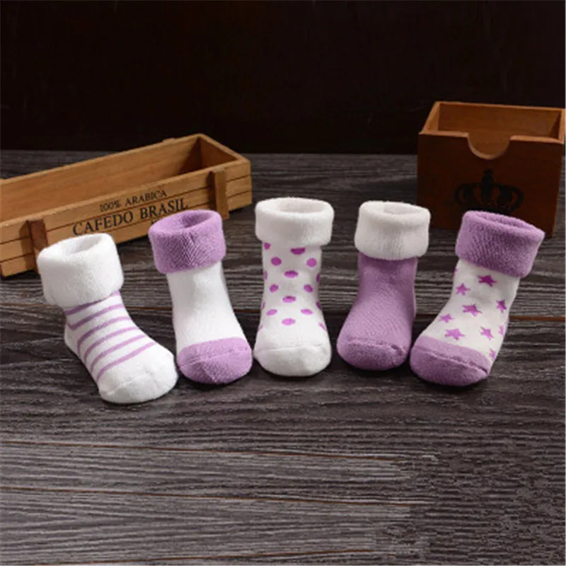 KiDaDndy/брюки, 5 пар в партии носки для малышей осенне-зимние хлопковые плотные Свободные Носки с рисунком для малышей носки для малышей теплые носки для новорожденных, GXJ056
