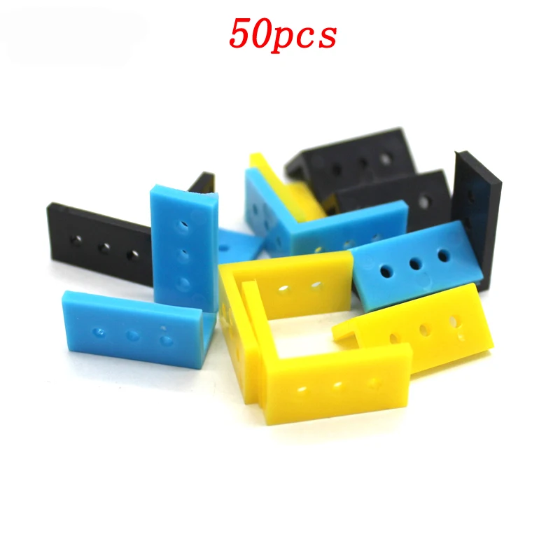 

50pcs Vertical Horizontal L-Shaped Shaft Bracket for DIY Model Toys Assembly Connection Parts L Shape Fixed Holder Axle Frame