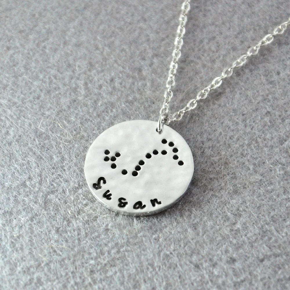 

Hammered Scorpio Necklace, Zodiac Constellation Necklace, Hammered Scorpio Jewelry, Zodiac Jewelry, Birthday Gift for Her
