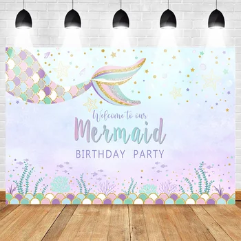 

Mehofoto Little Mermaid Photography Backdrops Photophone Celebration Birthday Party Background for Photo Studio Underwater